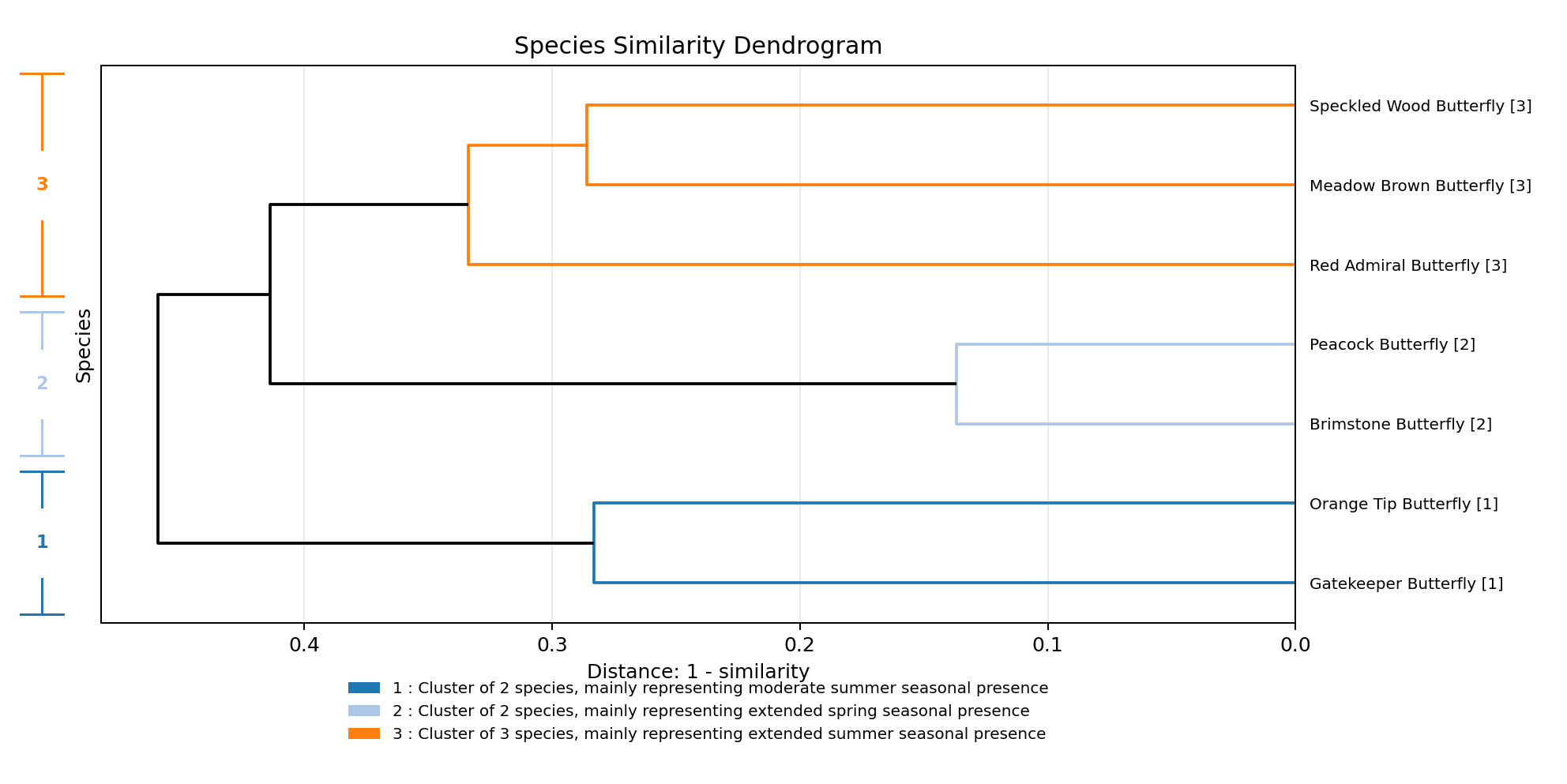 Butterfly Species Similarity Clustering Dendrogram